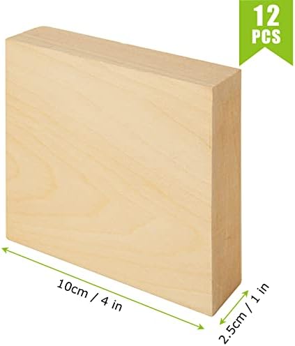 Nedovršeni drveni blokovi za obrta 4x4 inča, 1 inčni debeli kvadrati bas drveni blokovi, drveni kockice
