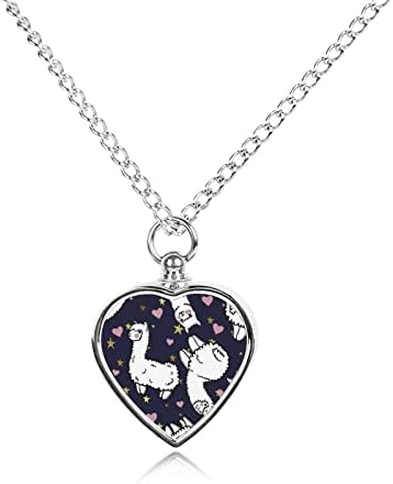 Alpacas Hearts Stars ženska spomen urna u obliku srca privjesak ogrlica suvenir nakit za psa psa mačka pepeo