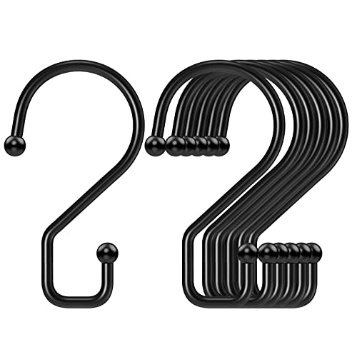 Meilidy S kuke, reverzibilne kuke u obliku crne s 3 inča Malene teške nehrđajuće čelične kuke za viseće