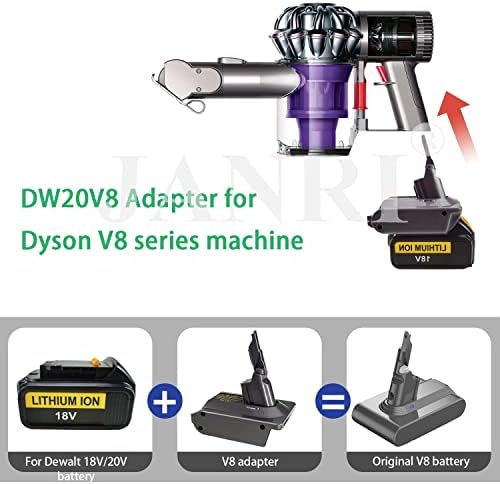 Janri DW20v8 adapter za baterije, pretvarač za dewalt litijum 20V 60V bateriju za Dyson V8 bateriju, radi