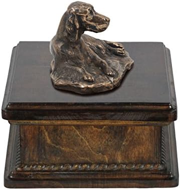 Seter laže, urna za spomen pepeo psa sa statuom, imenom i citatom za kućne ljubimce-Artdog personalizovano