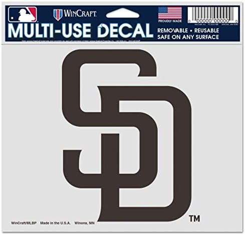 WinCraft MLB San Diego Padres 21651071 višenamjenski boji naljepnica, 5 x 6 & 34;