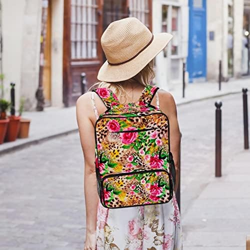 VBFOFBV ruksak za ženske pantalonske bakfa za laptop Travel Casual Torba, umjetnička leoparda ružičasta