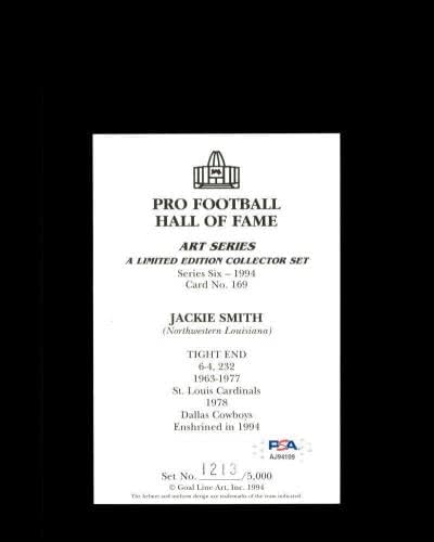 Jackie Smith PSA DNA COA potpisala je gol liniju umjetnička karta GLAC Autogram - NFL autogramirane nogometne