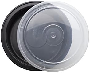 SafePro 24 oz. Crni okrugli mikrotalazni spremnik sa čistim poklopcem, ručak Bento kutijom,