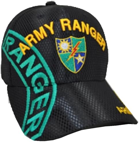 Prvi vojni izbor vojske Ranger Shielder Ranger na bočnoj bejzbol kapici Mesh Crna