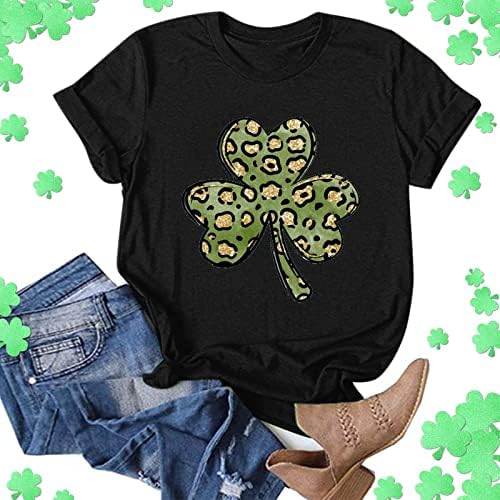 Žene Shamrock djetelina Print majica Irska zastava Grafički tees St. Patrick Day Tops Lucky Teen Bluze