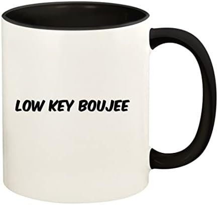 Knick Knack Gifts Low Key Boujee-11oz keramička ručka u boji i unutrašnja šolja za kafu, Crna