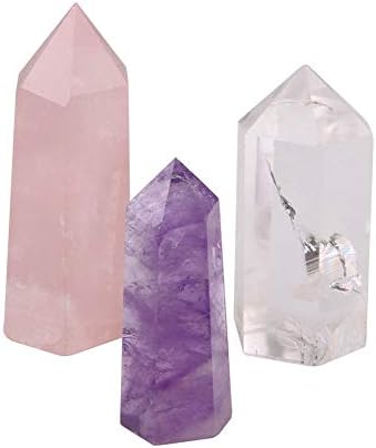 Sharvgun zacjeljivanje kristalnih štapića | 2 Kristal Amethyst Crystal, Clear Kvarc Crystal Wind & Rose