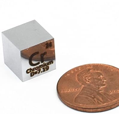 Polirani hrom element Cube Cr čvrste kocke gustine metala sa akrilnom kutijom za obrazovanje prikupljanja