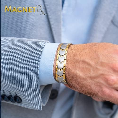 MagnetRx® ultra čvrstoća magnetske narukvice - efektivne narukvice od nehrđajućeg čelika za muškarce - podesiva dužina narukvice sa alatom za veličinu za savršeno uklapanje