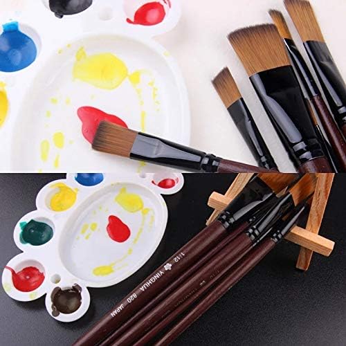 QJPaxl 6 kom umetnicki zalihe Jednostavno čišćenje drvene ručke akvarel boje četkica za četkicu najlon za