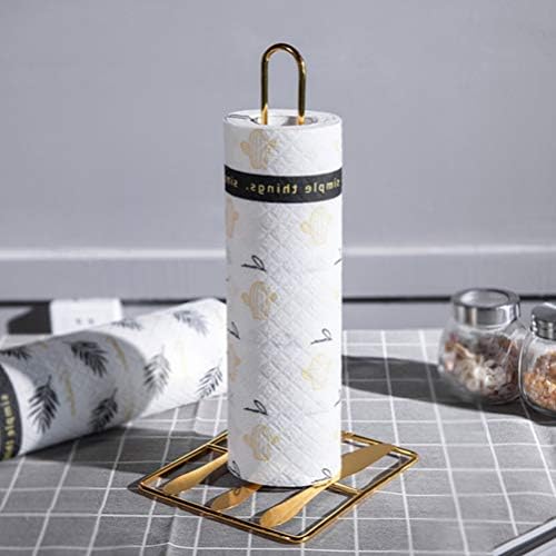 Hemoton metalni stalak Zlatni držač papirnih ubrusa stalak za papirnati papir Bar kuhinjski papir stojeći dozator vertikalni tip stalka za maramice za dom 30, 7X15X8X14CM dozator za salvete