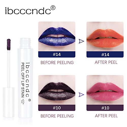 Ibcccndc Peel Off red lip Stain Set u 2 boje-dugotrajan,otporan na mrlje, vodootporan, prirodni bazni tečni