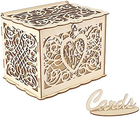 Mimacoo držač za vjenčanje sa znakom, veliki rustikalni drveni drveni DIY Omotni poklon kutije za sjenilo