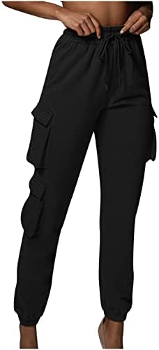 Teretne hlače Žene Visoki struk višestruki džepovi Kombinezoni Ležerne hlače