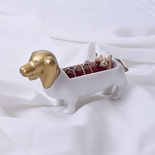 N / Kreativni prsten za psa jazavčar kutija za nakit prsten stalak za pohranu Zlatni displej rekviziti ukrasi slatki psi