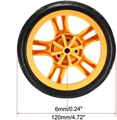 Dingdapeng Fleksibilni plastični okretni remenik 120mm / 4,72Ovin Dia Wheel 6 mm Montažni otvor Dia Orange,