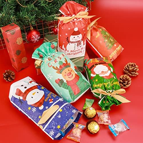 TITETE Božić poklon torbe sa vezicom, 50pcs Party Favor torbe Candy Set torbe poklon torbe poslastica Candy