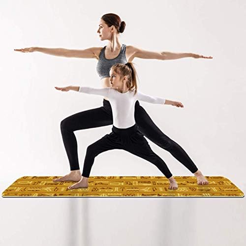 Siebzeh Egipat hijeroglifski žuta Premium debeli Yoga Mat Eco Friendly gumene zdravlje & amp; fitnes non