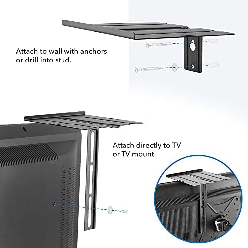 Mount-It! Plutajuća TV polica | 6,6 lbs Kapacitet, dvostruka instalacija - zid ili TV paket sa univerzalnim