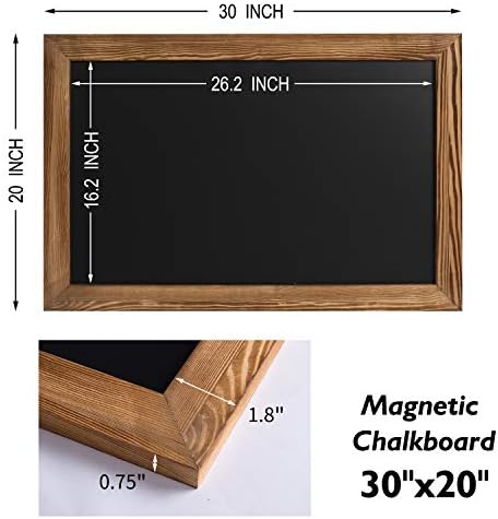 Ploča 2by Rustikalna drvena uokvirena magnetna tabla 20 x 30, veliki viseći znak za tablu za djecu, Neporozna