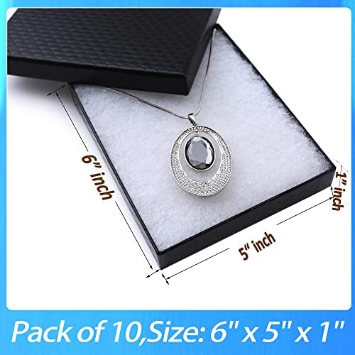 6x5 x1 inča pamučno punjene crne kartonske kutije za nakit i maloprodajne kutije, Poklon kutija za nakit
