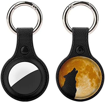 Howling Wolf na Mjesecu kompatibilan sa AirTag kućištem sa privjeskom za ključeve GPS stavke Finders dodatna