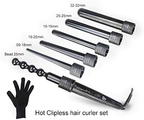 Korlijski željezni set, 6 u 1 ispravljač i curling željezo za kosu za kosu i željeznog željeza vruće alati