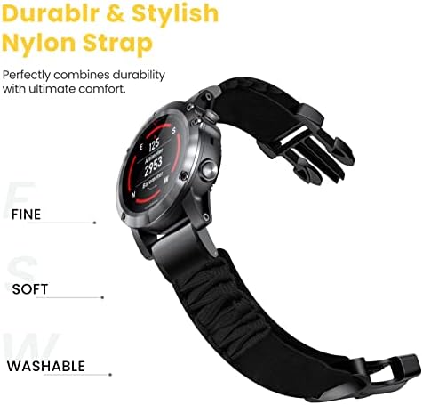 SDUTIO 22 26 mm pletenica Nylon Quickfit Watch remen za Fenix ​​7 7x 6x 6 Fenix ​​5x 5 Plus 3 3HR 935 945