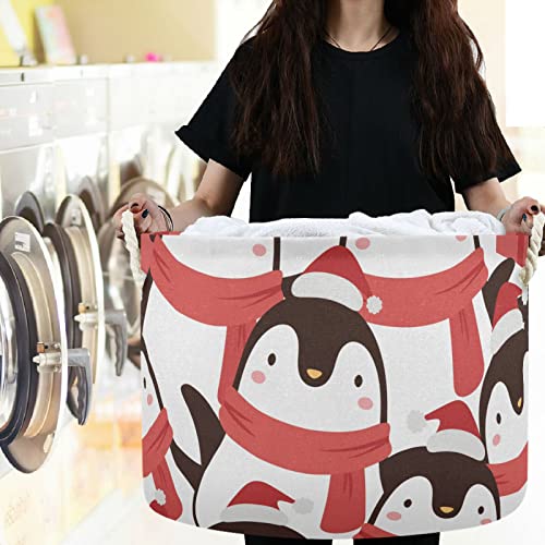 Visesunny Penguin Crtani božićna tema Košar za pranje rublja za pranje tkanine kantu za odlaganje košara