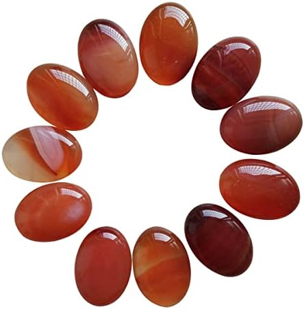 Lkxharleya 20pcs Natural crveni oniks zacjeljivanje kamena ovalnog dragog kamena Kristal za nakit izrada