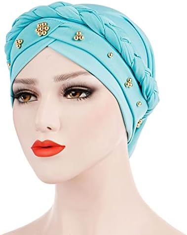 Islamski muslimanski hidžab šešir za žene pletenice turban šešir kape za kosu poklopac za glavu kose