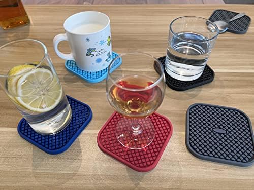 Silikonski podmetači 6-komada upijajuće piće za piće sa postoljenim podmetačima Neklizajući, ne-pridržani ladici na otvorenom za popločani botomi stol Newmcury