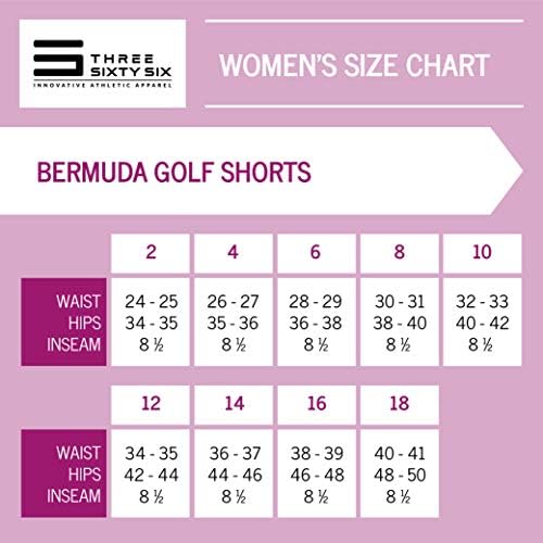 Tri šezdeset šest žena Bermuda golf kratke hlače 8 ½ inča Inseam - brze suhe aktivne kratke hlače s džepovima,