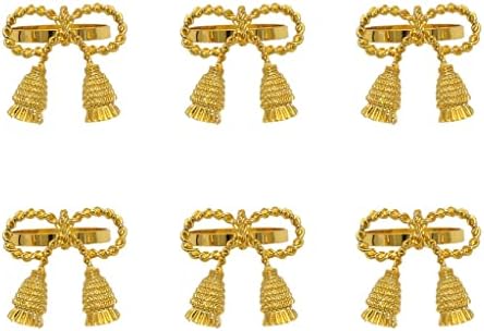 GKMJKI 6 / kom Gold salvetinski prstenovi Metalni držači salveta za božićne vjenčane večere ukrasi za zabavu