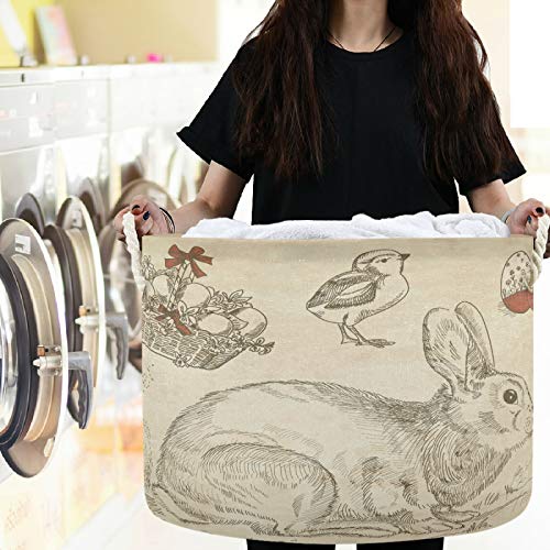 Vissunny Happy Uskrs Vintage Bunny Chick Praonica za pranje rublja Tkanini za skladištenje kante za odlaganje