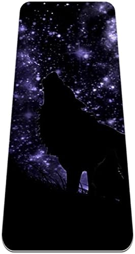 NDKMEHFOJ Wolf Howling Purple Starry Night Sky Folding gimnastika Mat yoga Mat Pad Non-Slip izgubiti težinu