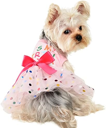Haljine za rođendanske pse Mvaopa za male pse, haljine za djevojčice za proljeće ljeto, slatke meke haljine