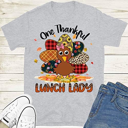 Slatka Lunch Lady Dan Zahvalnosti Shirt, Jedan Zahvalan Lunch Lady Turkey Shirt, Cafeteria Worker Shirt,