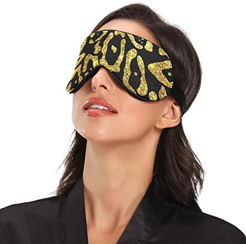 Unisex Sleep maska ​​za oči Jaguar-Glitter-Zlatna koža Sleec Sleep Maska Komforno omotač za spavanje za