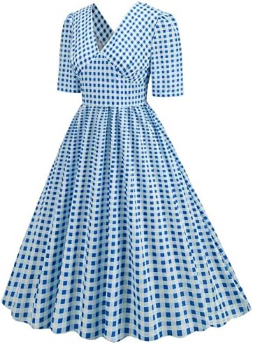 Polka točkice 50s Vintage haljine žene Empire visoko struk flared haljina Sweetheartneck zipper midi haljina