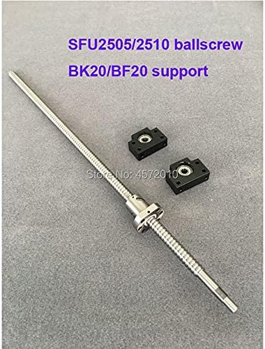SFU2505 RM2510 Ballscrew 1100 1200 1500 mm sa završnom obradom + Balnut + Bk20 BF20 krajnja podrška za CNC