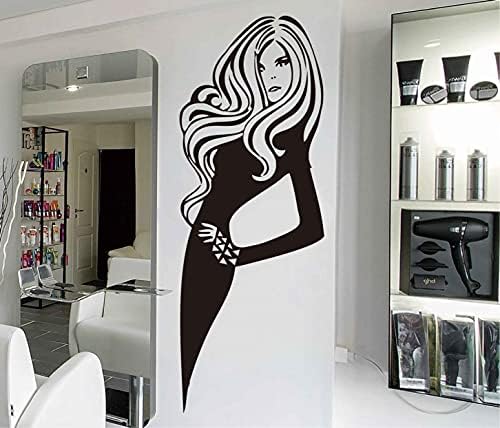 Zgodna žena zidne naljepnice Frizerski Salon majstor ljepote Barber Vinilna naljepnica frizura Brijačnica
