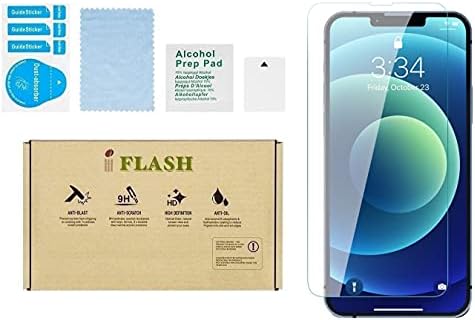 IFLASH HD Crystal Clear kaljeno staklo zaštitnik ekrana kompatibilan za Apple iPhone 13 / iPhone 13 Pro