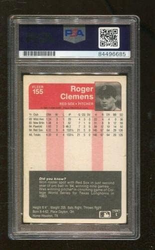 Roger Clemens potpisao je 1985. fleer 155 RC Rookie autografiranog crvenog sox PSA / DNK * 6685 - AUTOGRAFIRANE