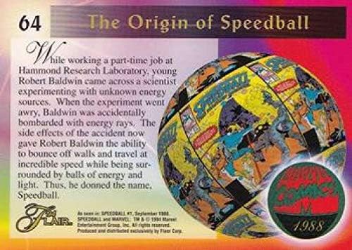 1994 Flair Marvel 64 Speedball službena trgovačka kartica za zabavu u sirovom stanju