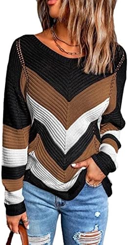 Ženski džemper za kornjače u boji BBlocking labav pleteni džemper vrhovi jesenji šareni džemper gornji džemper