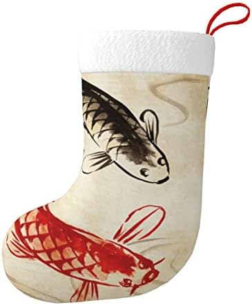 Austenstern Božićne čarape Koi Fish Japanski vintage dvostrani kamin Viseći čarape