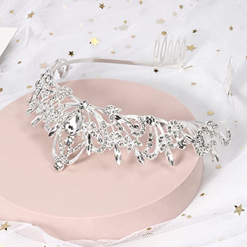 Makone srebrne kristalne krune i tijare za žene i djevojčice kruna sa češljem za djevojčice Princess Dodaci